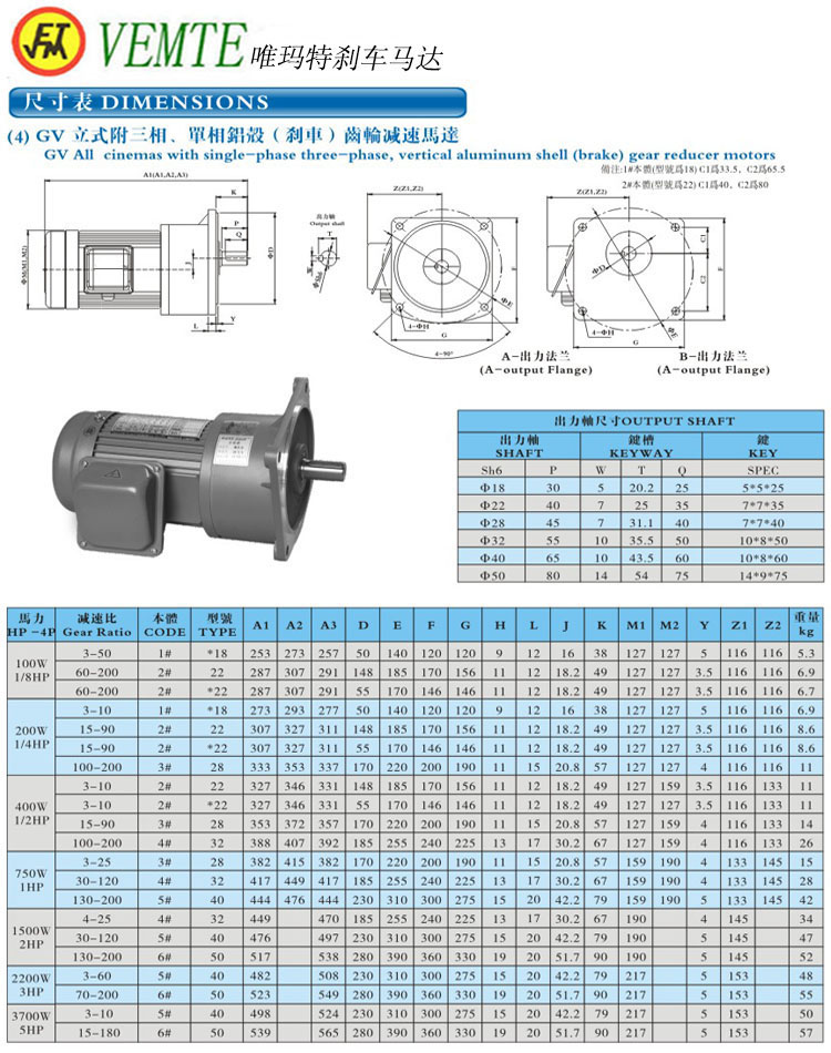 GV立式三項(xiàng)，單項(xiàng)齒輪減速馬達(dá)