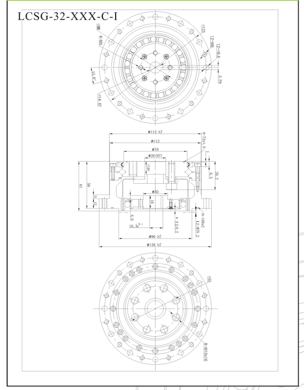 LCSG32諧波減速機圖紙